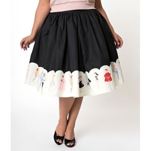 Unique Vintage Barbie Swing Skirt in Black 3XL, NWOT